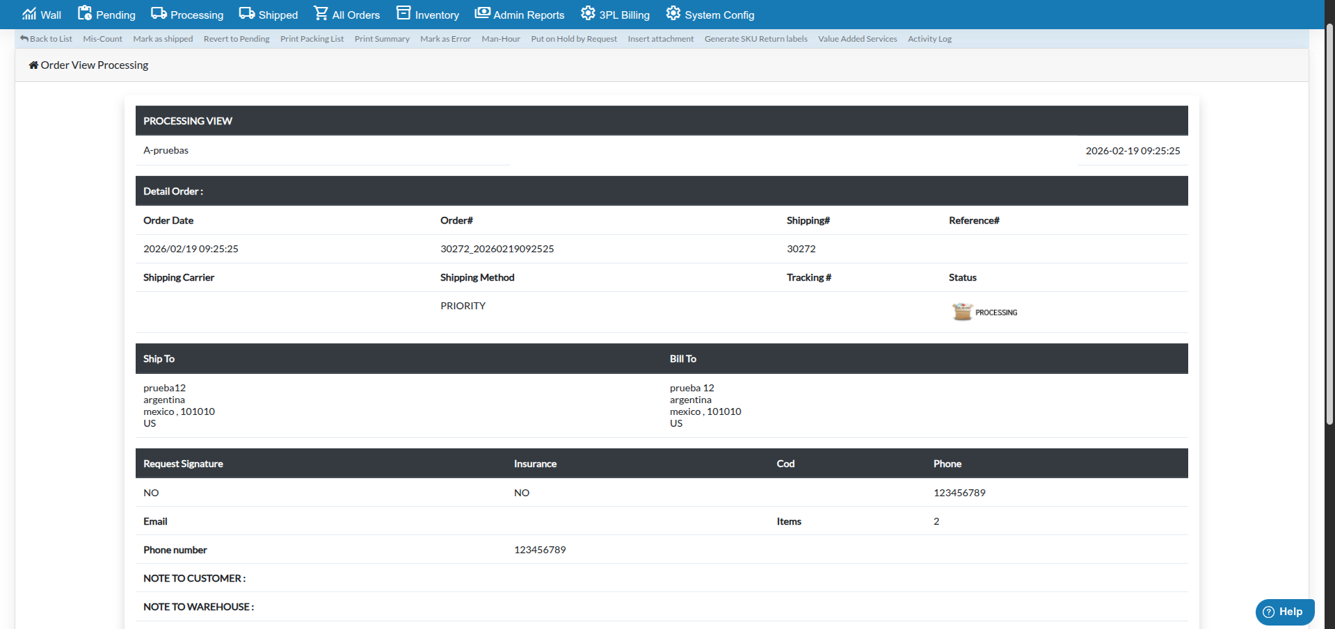 Order View