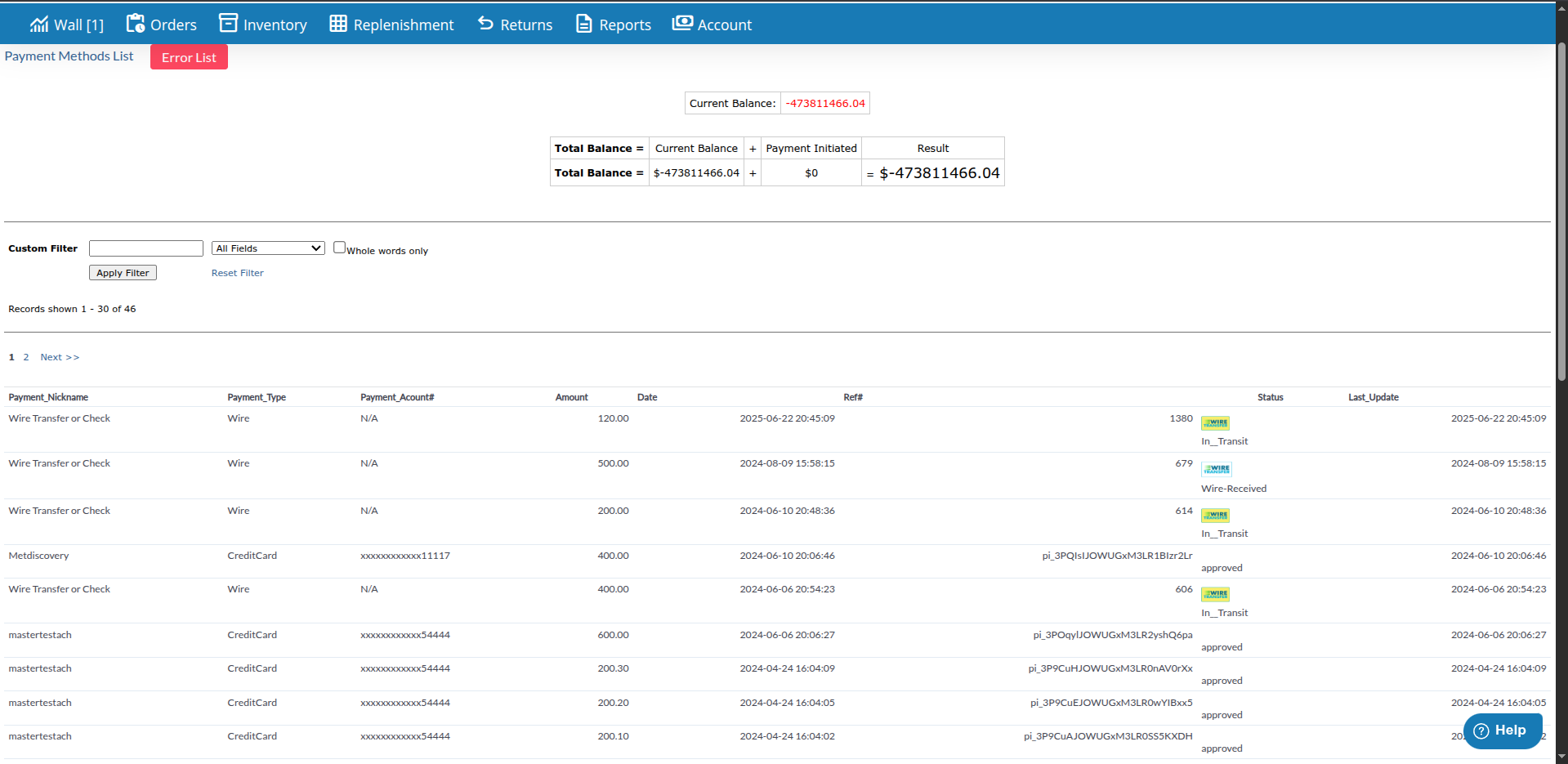 Payment History